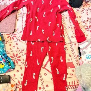Carter's Red Candy Cane Print Kids Pajama Set